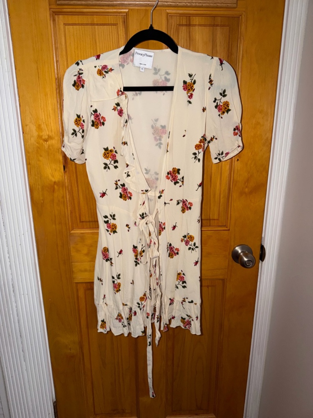 Privacy Please Cream Floral Mini Dress with Pink and Yellow Roses